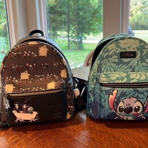 Set of two gently used Disney Loungefly backpack purse